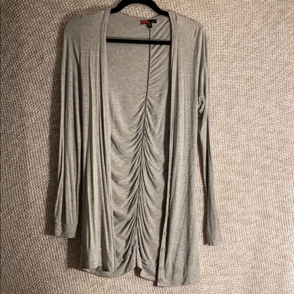 Forever 21 Long Cinched Back Grey Sweater/Cardigan